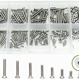 Elantek 360Pcs Metric M2 304-Stainless Steel Flat Head Hex Socket Cap Bolts Screws Nuts Assortment Kit- M2 x 4mm/ 6mm/ 8mm/ 10mm/ 12mm/ 14mm/ 16mm/ 18mm/ 20mm-picture-17