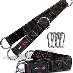Leosportz® Gym Cable Attachment Straps for Heavy Workout (Pair) - Versitle Weight Lifting Straps | Extension for Handles, T-Bar Rows, Cable Machines, Attachments, Pullup Bars (Straps with 4 Hook)-54