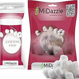 Midazzle Cotton Balls and Cotton Pads Combo for Eye, Face Makeup and Nail Paint Remover (Pack of 2, 50 Pieces each)-41