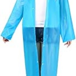 FIRMED STRING RAINCOAT FOR WOMEN'S-PVC Material TRANSPARENT WATERPROOF REUSEABLE RAINWEAR WITH FUNCTIONAL POCKETS -ADJUSTABLE HOOD AND CARRYING POUCH-2