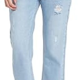 Women Straight Fit Mid-Rise Mildly Distressed Light Fade Stretchable Jeans-image-3