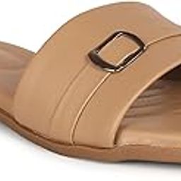 Trendy Flat Sandals for Women | Stylish Slip-On Slippers with Soft Cushioned Footbed Sole | Comfortable Fashion Flats for Casual, Office & Daily Use | Buckle Design Slide Slippers for Summer-image-99