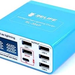 Powerful LCD Display Multi-Ports USB Quick Recharger Compact Intelligent USB PD QC3.0 Quick Recharger Wide Compatibility Multiple Protections Mobilephone Computer Recharger-43