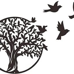 ARTISOUL® Tree Birds Metal Wall Decor Wall Ornament For Living Room Front Door Bedroom M | Home Decor | Figurines-image-10