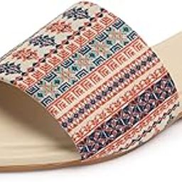 Soft Comfortable Casual bEIGEPrinted Flats For Women UK-9-44