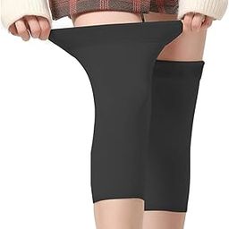 Adult Woollen Leg Warmers Women Winter Warm Fur Long Leg Warmers Over Knee High Footless Socks- Unisex-image-21