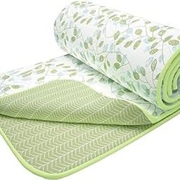 Story@Home Dohar Single Bed 100% Cotton Blankets for Summer | 144x 220CM, 150GSM Ac Comforter and Cooling Blankets for Summer | Olive Green & White | Floral Pattern | Quilt | Ideal for Gifting-19