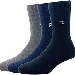 Mens Cotton Full Length Socks (Pack of 3) Black, Dark Grey & Navy-image-30