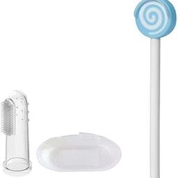 Manan Shopee Baby Tongue Cleaning Hygienic & Flexible New Born Baby Soft Silicon Tounge Cleaner Finger Manual Toothbrush (Pack Of 2-Multicolors)-image-63
