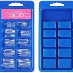 NOORANA Professional Artificial Acrylic Fake Nails transparent Color For Women Girls Party DIY Decoration Nail art, Durable, Easy to Shape - 100 Pcs With 10 Sizes (Transparent)-image-7