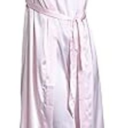 Satin Nightwear Set for Women | 2 Pcs Robe & Slip Dress Combo | Silky Spaghetti Strap Sleepwear | Cami-Style Slip | Comfortable & Stylish | Baby Pink-image-21