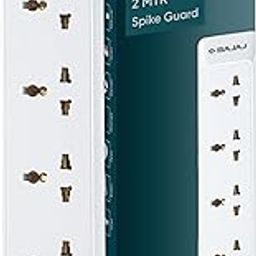 Bajaj 4 Way Spike and Surge Guard | 2 Meter Long Cable | 3-Pin Universal Sockets | Fire Retardant Cable | 6 Months - Warranty (Pack of 1, White)-32