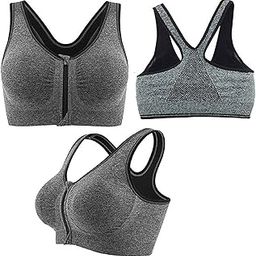 Women's Poly Cotton Sports Bra(Grey, Free Size)-image-2
