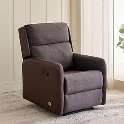 Home Centre 1 Seater Rico Fabric Recliner| Fabric Recliner| (Brown) |2 Year Warranty-image-37