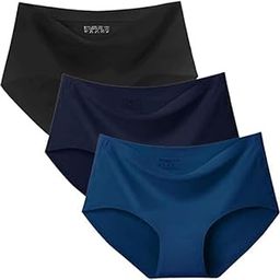 SunFlux® Women Cotton Silk Seamless Everyday Panty for Women Combo Set Girls and Women Innerwear Hipster Medium Waist Panties Random Multicolor (Pack of 3)-image-49