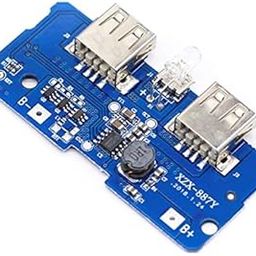 e-infinity USB 5V 1A Power Bank Charging Module/Charging Circuit Board/Step Up Boost Power Supply Module with LED Indicator .BMS (2 USB OUTPUT)-62