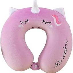 NEHEERA Unicorn Travel Neck Pillow, U-Shaped Support Cushion for Kids, (Purple)-23