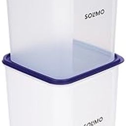 Amazon Brand - Solimo Square Modular Plastic Storage Container| Airtight | BPA-Free | Set of 2 | 5.5 L (Blue)-3
