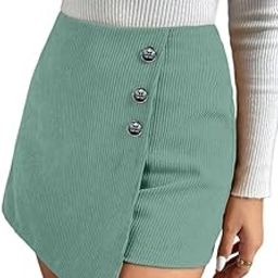 �s Women's Mini Skirt with 3 Buttons, Casual A-Line-picture-19