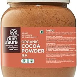 Pure & Sure Organic Cocoa Powder 200G | 100% Natural Processed | Unsweetened & Dark Flavor | Multi-Use for Cake, Baking, Hot Chocolate, Milkshake & More-image-13