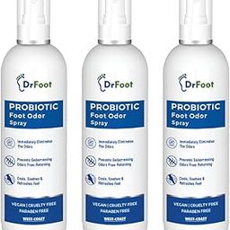 Dr Foot | Foot Spray for Smelly Feet | Foot Sanitizer Spray | Probiotic Foot Odor Spray | Lemon grass Oil & Tea Tree Oil | Foot Spray for Bad Smell | Foot Smell Remover Spray | 100 ml - Pack of 3-6