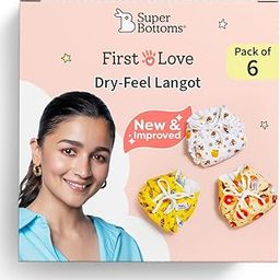 SuperBottoms DryFeel Baby Langot 0-6 months l Organic Cotton Modern Baby Nappy l Mess-free Langot with Gentle Elastics l Super DryFeel Top Layer l Diaper-free Time Essential | 6 Pack-23