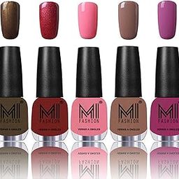 MI Fashion Nail Polish Combo Offer - Metallic Coffee, Lava, Doll Pink, Dark Nude and Plum-image-97