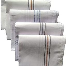 Men's White Stripped Large Size Cotton Handkerchief - Pack of 4-picture-9