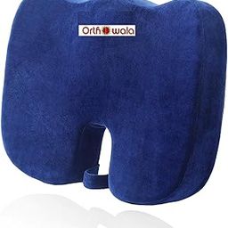 Orthowala Coccyx Seat Cushion for Tailbone Pain Relief | Memory Foam Orthopedic Pillow for Office Chair, Car, Home | Sciatica, Back Pain Support | Anti-Slip, Portable & Washable Cover-image-14