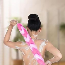 B-BUCKET Classic Multicolour Loofah Body Scrubber for Men & Women | Long Stretchable Back Cleaner with Soft Exfoliating Mesh for Gentle Skin Care-image-10