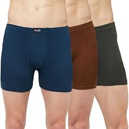 Mens Cotton Jazz Fine Long Inner Elastic Trunk Pack Of 3-14