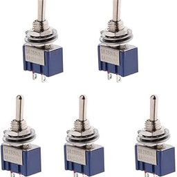 LOOM TREE® 5 x ON-OFF Mini Toggle Switch Round Handle 2P Blue-2