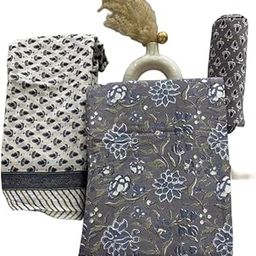 Woman'& Girls Trending & Graceful Sanganeeri Print Unstitched Cotton Salwar Suit Set-picture-37
