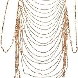 ATORSE Womens Body Chain Sleeveless Backless Fashion Multi Layer Harness Body Chain Body Chain-43