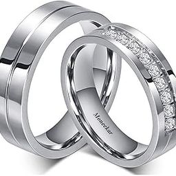 Men,Women's Real Love Heart Stainless Steel Band Rings Valentine Love Couples Wedding Engagement Promise Rings (Amazon Exclusive)-image-3