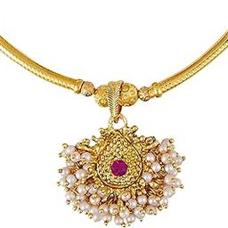 Gold Plated Traditional Clustor DesignThushi Pipe Necklace For Women (SJ_2294)-image-33