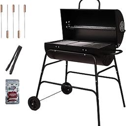 Peng Essentials Grillbeat Drum Basic BBQ Grill for Indoor & Outdoor Cooking| Traveler Compact Foldable Tandoor Charcoal Barbeque Grill Set| Free Stand, Portable, Easy Assembly- (Black)-image-22