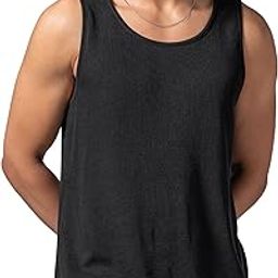Relaxed Fit Cotton Rich Blend Waffle Texture Anti- Bacterial Super Premium Solid Tank Top Gym T shirts for Men Pack of 1-image-35