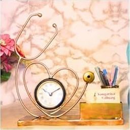 RHEA STORE Stethoscope Pen Stand with Clock | Unique Doctor-Themed Desk Organizer for Medical Professionals-image-41