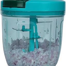 HORNBILLS Handy & Compact Chopper with 3 Blades for Effortlessly Chopping Vegetables & Fruits for Your Kitchen - 1000ml | Vegetable Cutter for Kitchen, Onion Chopper, Onion Cutter | Green-image-55