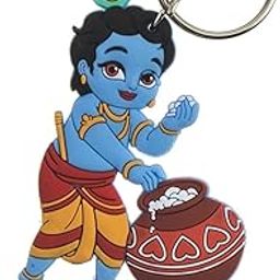 S K Kart Bal Gopal Rubber Key Chain For Kids Car Bike Little Shri Krishna Key Ring Holder Scooty Home Keys & Gifting, |8x3x1 cm-picture-26