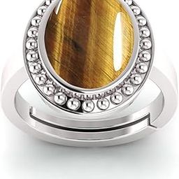 10.00 Ratti 9.00 Carat Natural Tiger Eye Oval Cut Gemstone Astrological Silver Ring Original Certified for Men's and Women's-picture-31