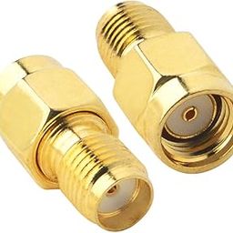 3AN Telecom SMA Coaxial Coax SMA Female (No Pin) to RP-SMA Male (No Pin) Antennas Connector Converter for WiFi Antenna/Goggles/FPV Drone/Security Camera/Signal Booster/Router(Pack of 2)(Gold)-31