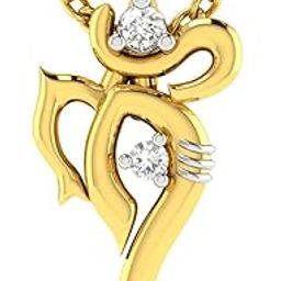 18KT Yellow Gold and American Diamond Pendant for Women-image-112