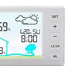 CALANDIS™ Weather Station with Clock Professional Display Digital with Backlight White | Weather Stations | Garden Dacor | Yard Garden & Outdoor Living-picture-18