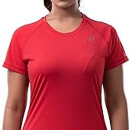 Women's Sports T-Shirt I Elastane Stretch Regular Fit Solid Round Neck Short Sleeve Tshirts I Anti-Bacterial, Quick Drying I Tees for Running Yoga Gym Workout Girls & Women-image-46