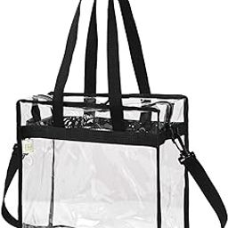 VENO 1 Pack Clear Bag for Stadium Events Approved, 12x6x12 Large Beach Tote Bags Transparent Crossbody Lunch Purse for Women-picture-1
