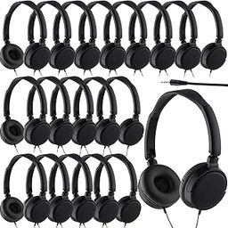 Yunsailing 18 Pack Classroom Headphones Bulk Student Wired Class Headphones Set for Kids School with Individually Wrapped Adjustable Over Ear Head Earbuds(Black)-image-15
