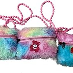 Cartoon Sling Bag Purse for Kids Cute Stylish Fur Shoulder Hand Bag for Girls | Kanya Pujan Return Gifts (Multicolor) Set of 6-image-59