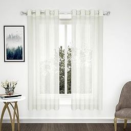 Story@Home Window Curtains 5 Feet Set of 2 | Transparent Window Curtains | Zig Zac Printed | Net Curtain | Curtain for Living Room | (118 x 152 cm, White) | Perfect for Home Decor-23